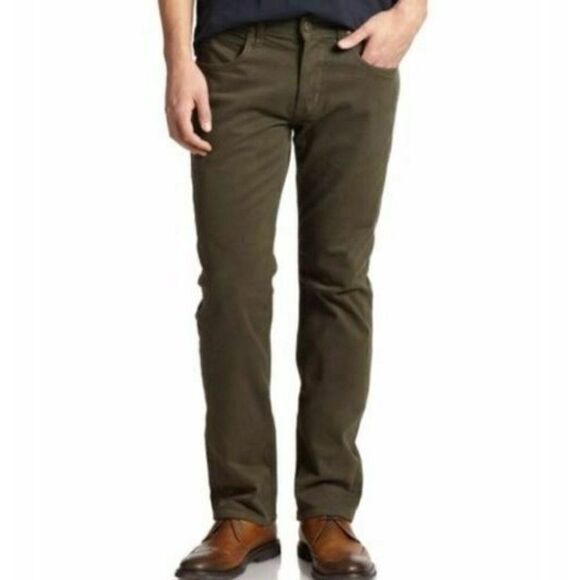 Hudson Mens Jeans Denim Byron Straight Dark Green Mid rise Size 38 NWT - Picture 1 of 10